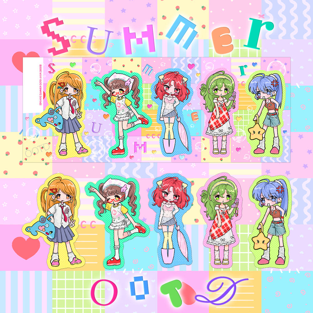 [We_Fantasia] Summer OOTD Sticker Sheet