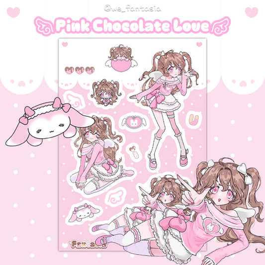 [We_Fantasia] Pink Chocolate Love Sticker Sheet