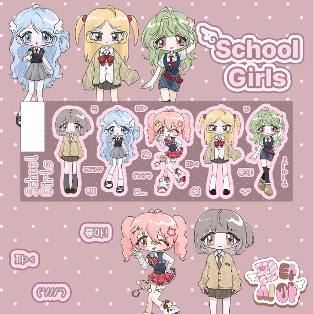 [We_Fantasia] School Girls Sticker Sheet