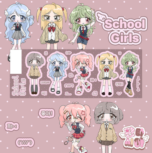 [We_Fantasia] School Girls Sticker Sheet