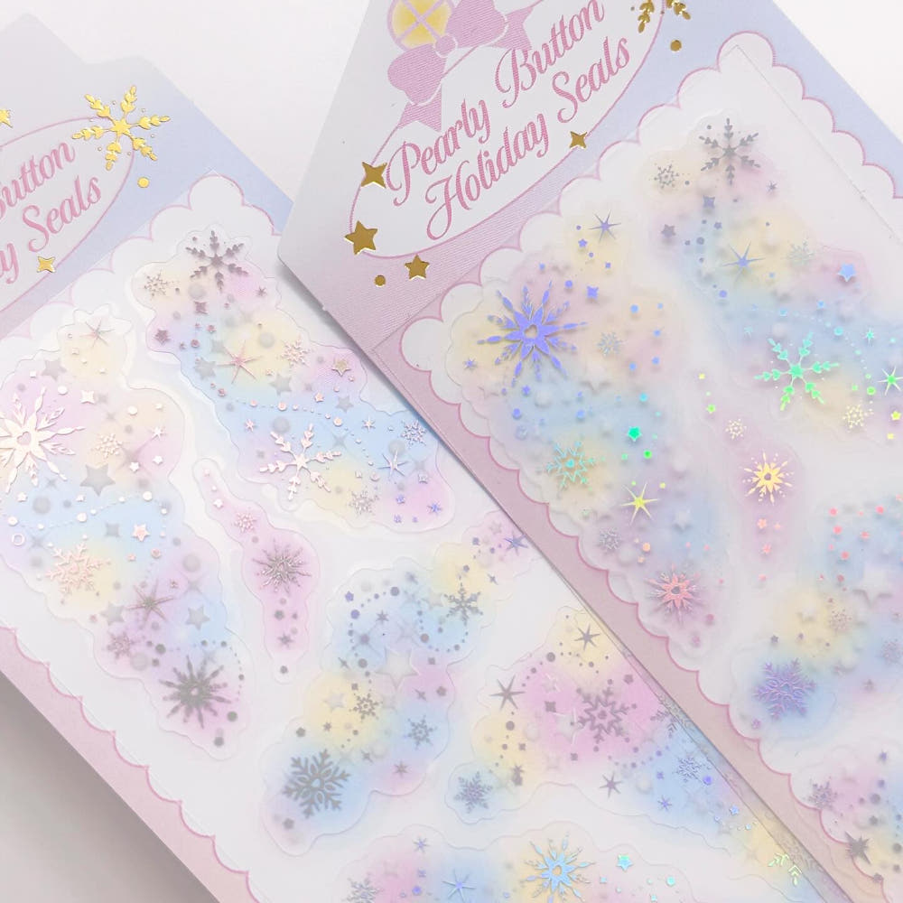 [Pearly Button] Pastel Snow Perfume Deco Sticker