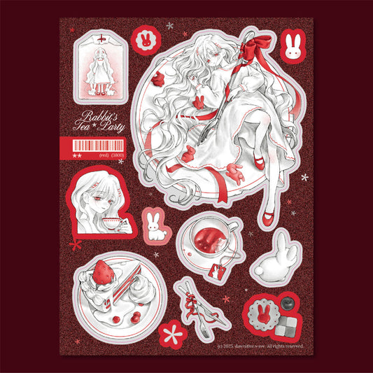 [Dawnitive Wave] Rabbit's Red Tea Party Sticker Sheet