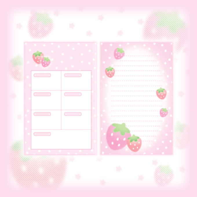 [Creamy Milky] A7 Strawberry Star Diary Refill