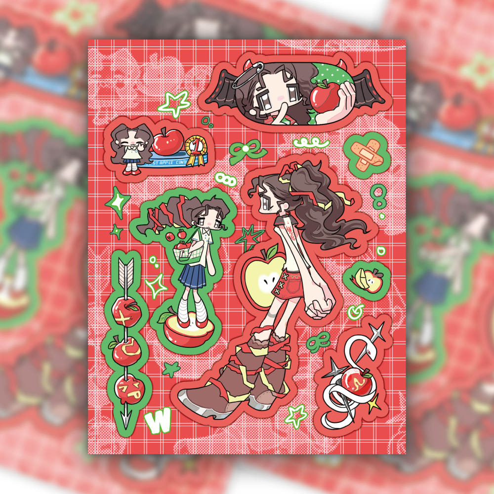 [Keutti Kitty] Apple Peel Sticker Sheet