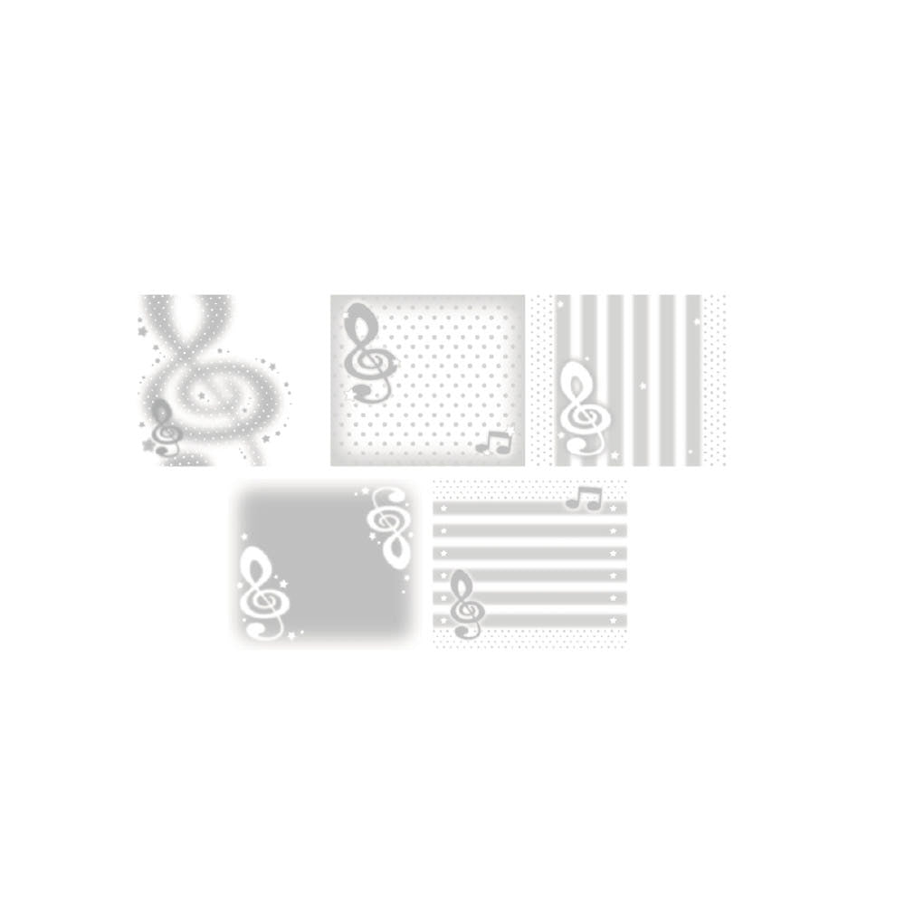 [Nevertheless] Gray Music Note Square Memo Sticker Pack