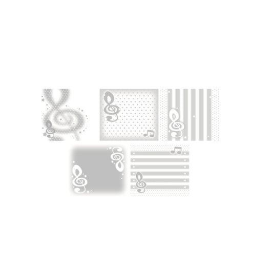[Nevertheless] Gray Music Note Square Memo Sticker Pack