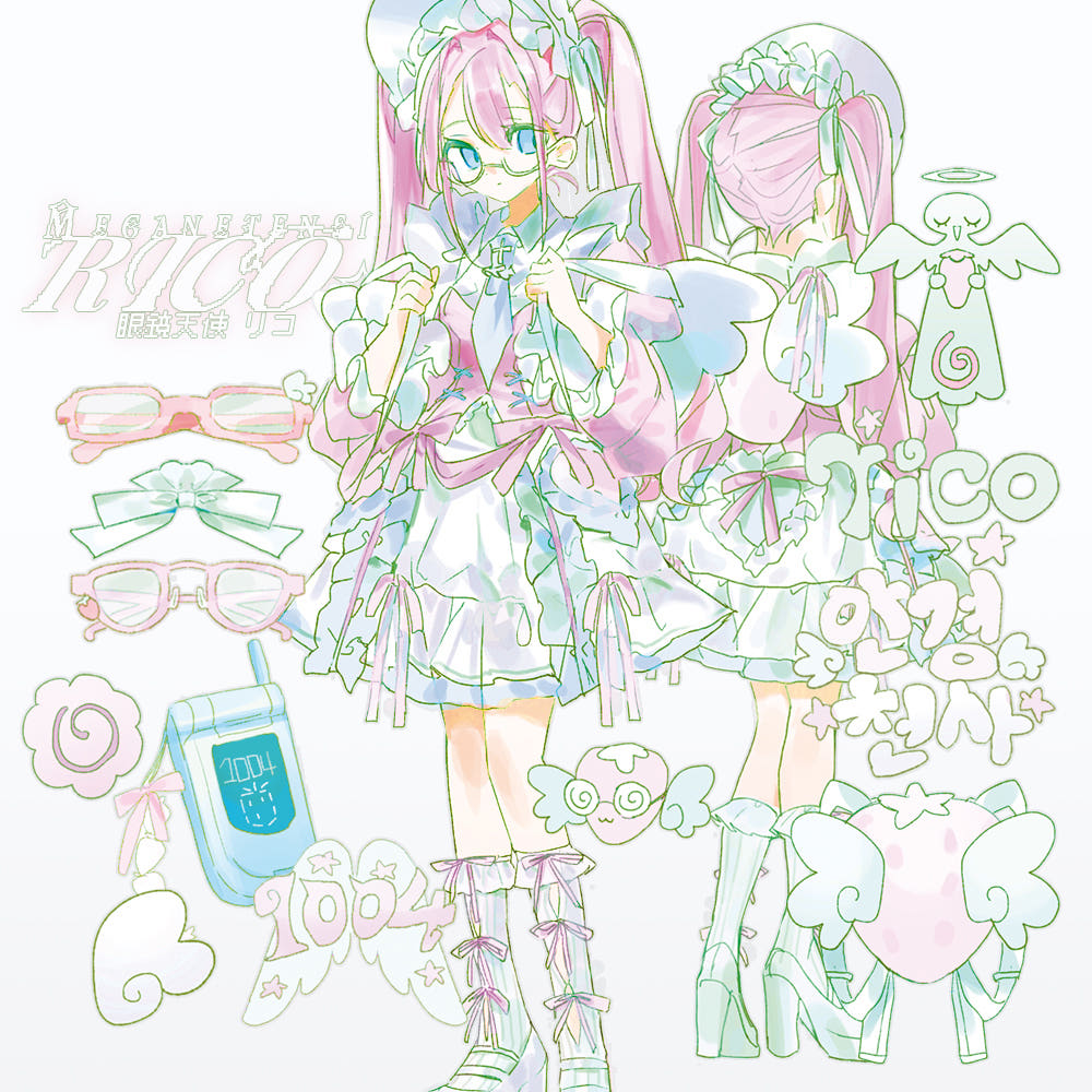 [Kimono Mikata] Glasses Angel Riko Sticker Sheet