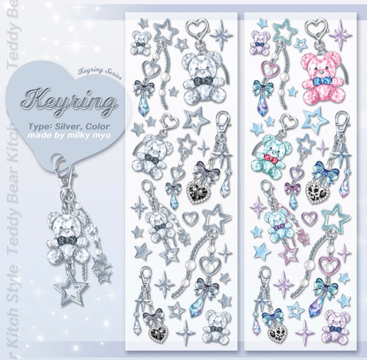 [Milky Myo] Crystal Key Ring Deco Sticker Sheet