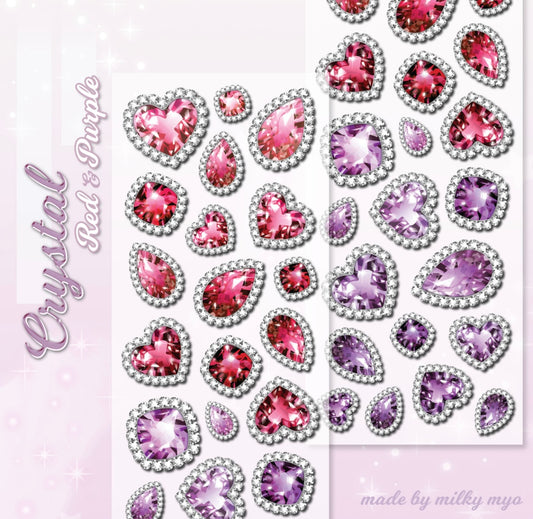 [Milky Myo] Antique Jewel Deco Stickers (Red Purple)