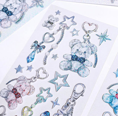 [Milky Myo] Crystal Key Ring Deco Sticker Sheet