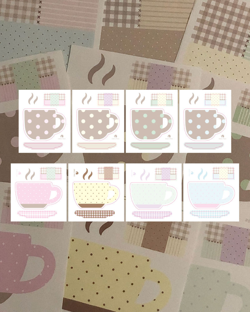 [Loverspickme] Tea Set Memo Sticker Set (2 Options)