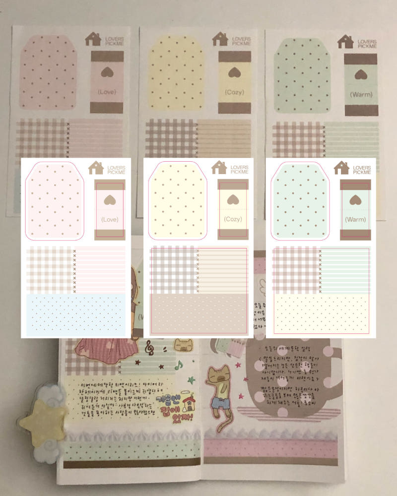 [Loverspickme] Cozy Tea Bag Memo Sticker Set