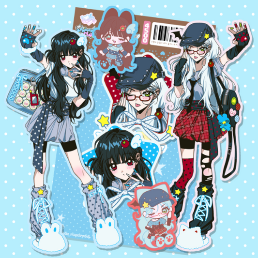 [Yifuu.0u] I Like You, Otaku Girls Die Cut Sticker Pack