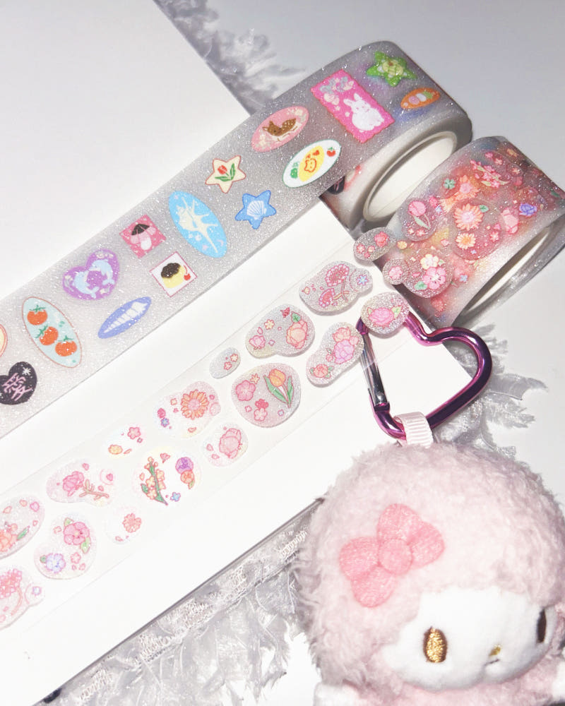 [Pompomroom] Deco Stamp & Flower Bubble Kiss Cut Tape (2 Options)