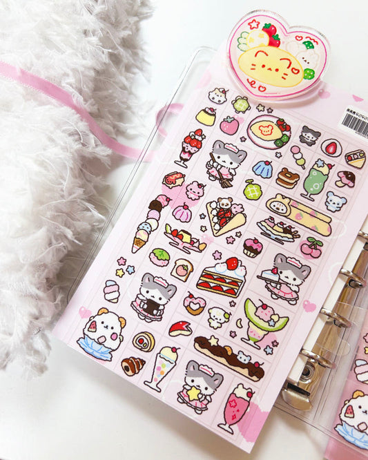 [Pompomroom] Thump-Thump Meowchi Café Sticker Sheet
