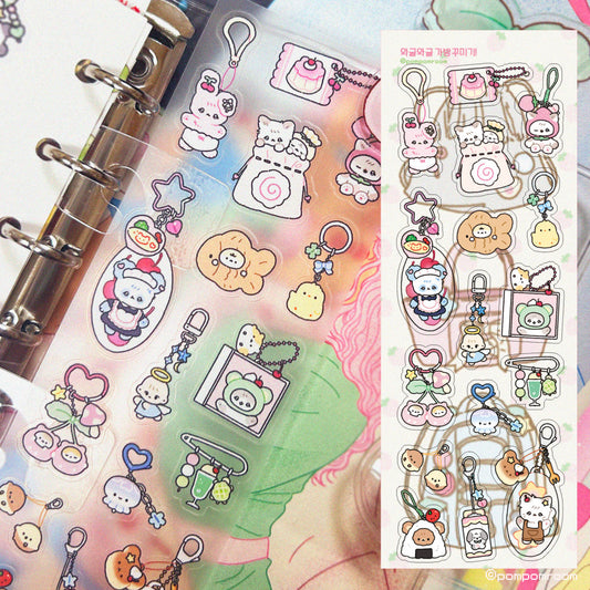 [Pompomroom] Bag Decorating Fun Clear Deco Sticker Sheet