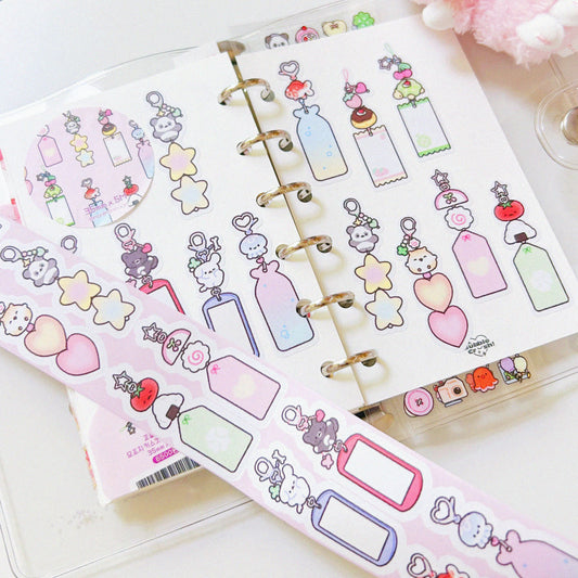 [Pompomroom] Keyring Memo Kiss Cut Tape