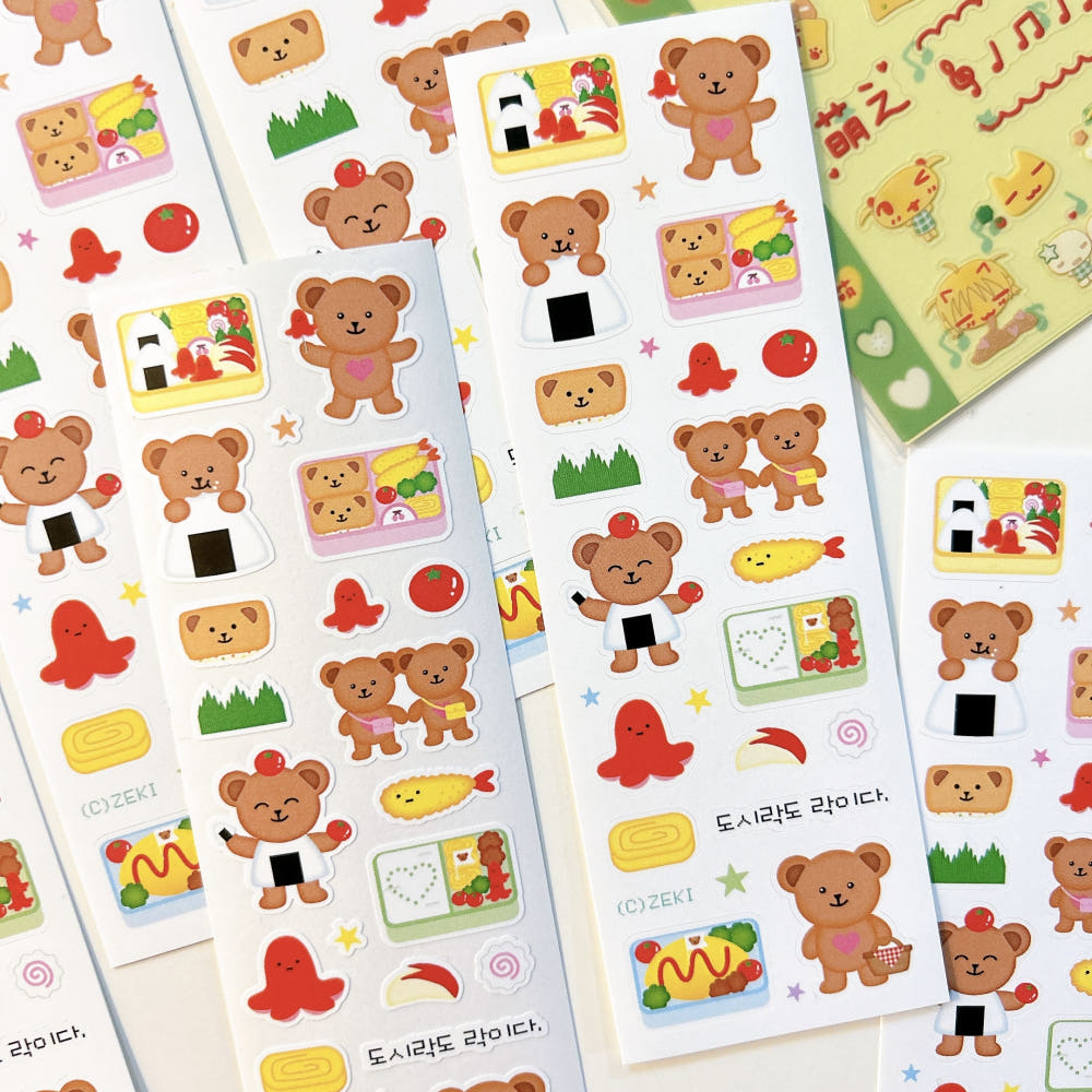 [Zeki Bear] Lunchbox Zeki Bear Sticker Sheet
