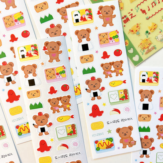 [Zeki Bear] Lunchbox Zeki Bear Sticker Sheet
