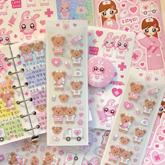 [Zeki Bear] Medical Zeki Bear Sticker Sheet