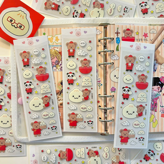 [Zeki Bear] Chinese Food Zeki Bear Sticker Sheet