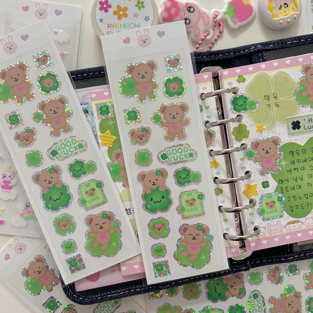 [Zeki Bear] Clover Zeki Bear Sticker Sheet