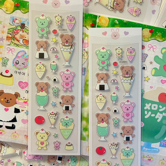 [Zeki Bear] Food Zeki Bear Sticker Sheet