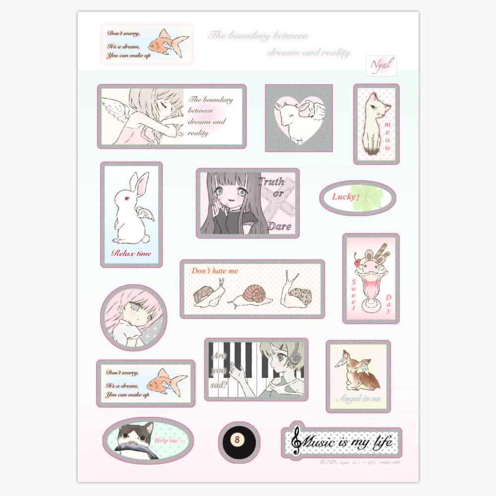[Nyal] The Boundary Between Dreams and Reality Sticker Sheet