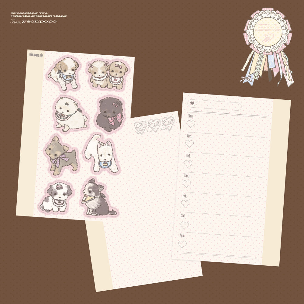 [Yeonpopo] Mini Puppy Sticker Sheet – It's Deco Day