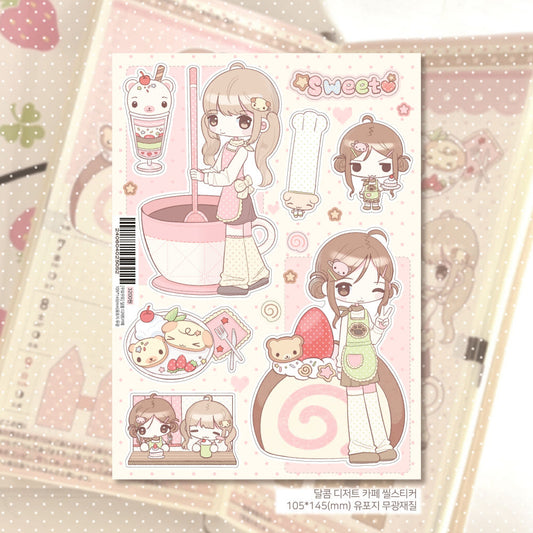 [Kkumo Kkumo] Sweet Dessert Cafe Sticker Sheet