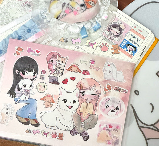 [Nanasmood] Puppies, Be Happy Sticker Sheet