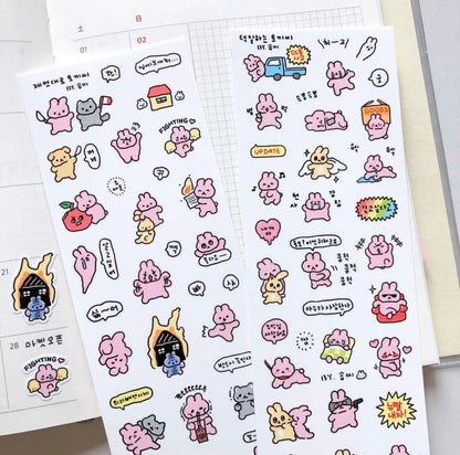 [Soooopzi] Fangirling Bunny Sticker Sheet