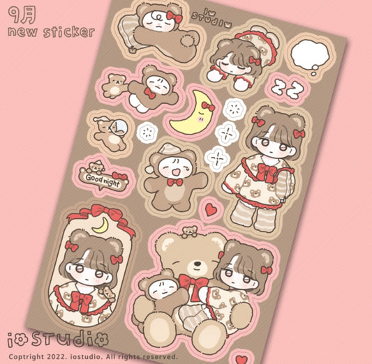 [io studio] Good Night My Bear Sticker Sheet