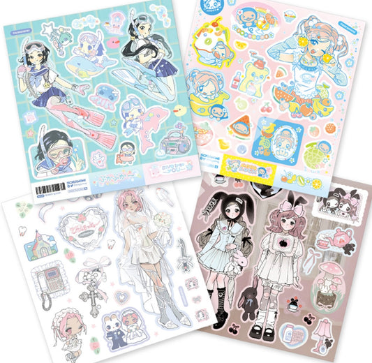 [Sora Mimi] Big Square Sticker Sheet (4 Options)