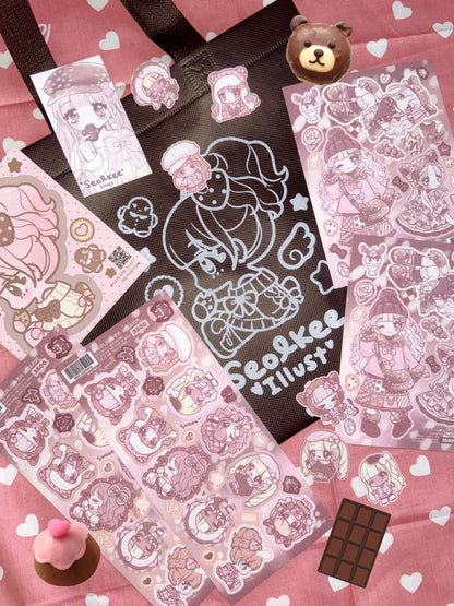 [Seolkee] Cute Mini Me Girl Cookie Sticker Sheet