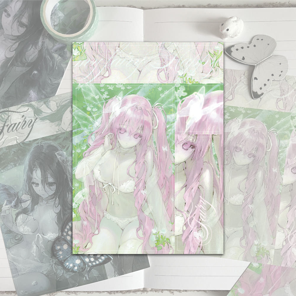 [Huae Art] Pink Fairy Sticker Sheet