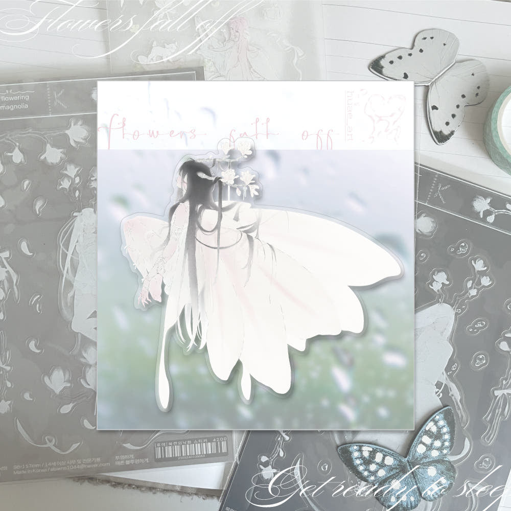 [Huae Art] Flowers Fall Off Die Cut Sticker Set