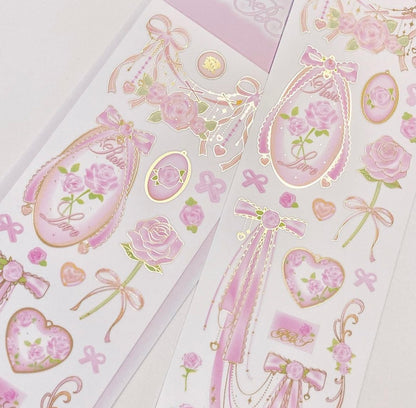 [Pearly Button] Boutique Rose Garden Charm Sticker Sheet