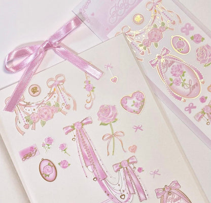 [Pearly Button] Boutique Rose Garden Charm Sticker Sheet