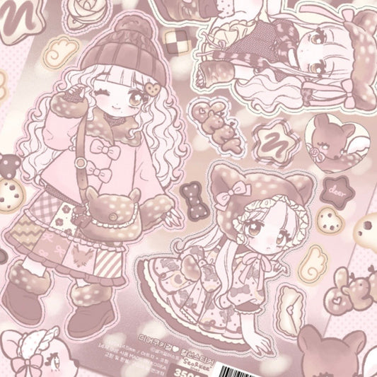 [Seolkee] Deer Cookie Girl Sticker Sheet