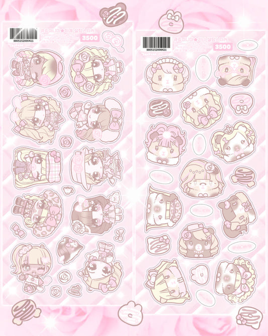 [Seolkee] Cute Mini Me Girl Hime Sticker Sheet