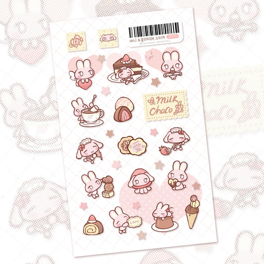 [Tetrapod] Bunny Chocolate Sticker Sheet