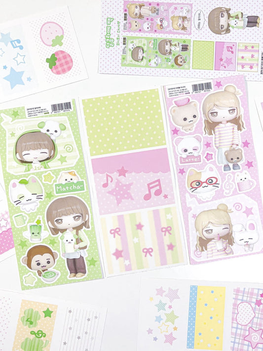 [Moii Ttoi] Sweet Latte Sticker Set (3 Sheets)