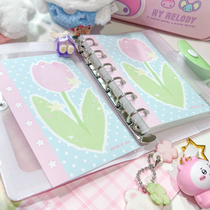 [Borah Studio] A7 Tulip Memo Sticker Pack (3 Sheets)