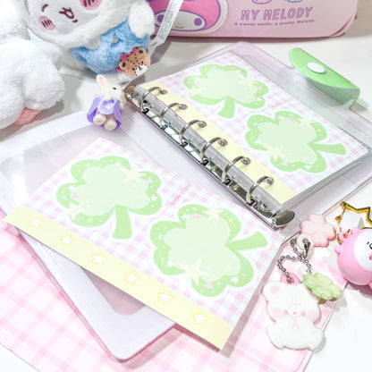 [Borah Studio] A7 Clover Memo Sticker Pack (3 Sheets)