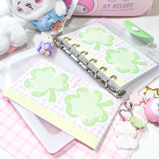 [Borah Studio] A7 Clover Memo Sticker Pack (3 Sheets)