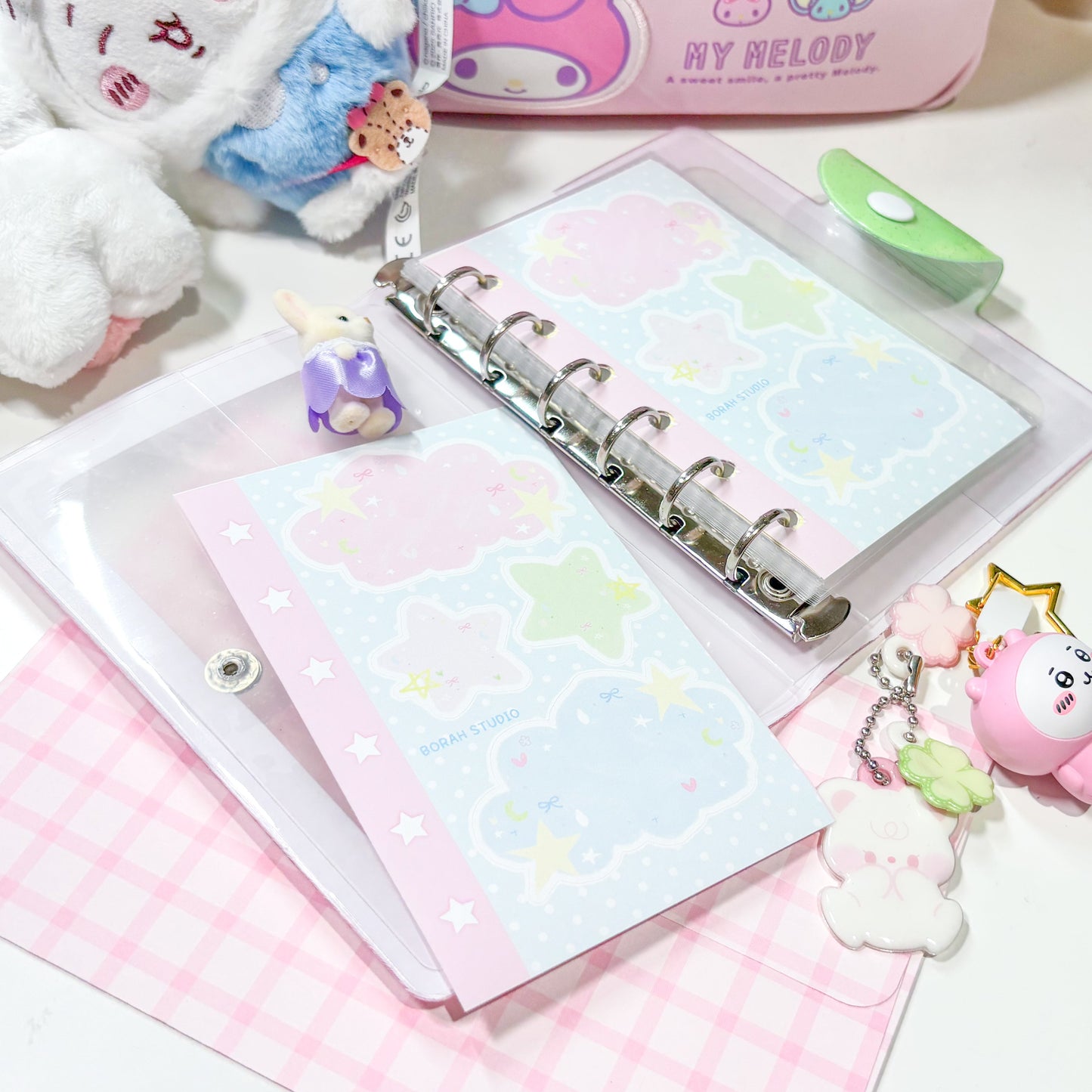 [Borah Studio] A7 Clouds Memo Sticker Pack (3 Sheets)