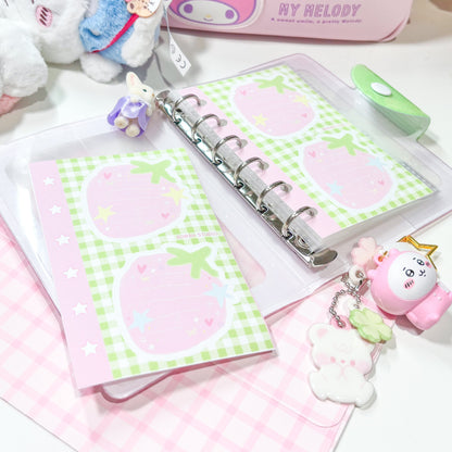 [Borah Studio] A7 Strawberry Memo Sticker Pack (3 Sheets)