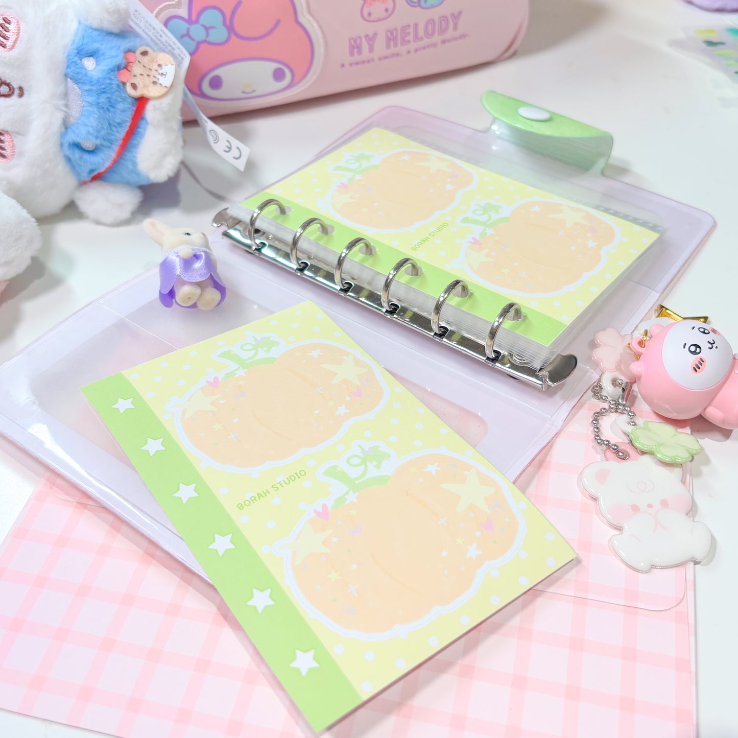 [Borah Studio] A7 Pumpkin Memo Sticker Pack (3 Sheets)