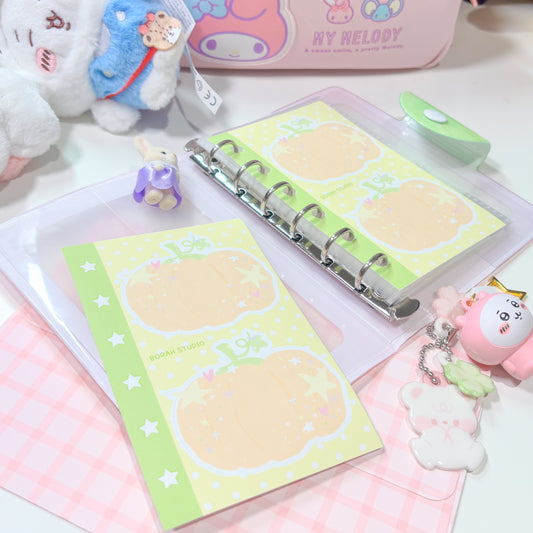 [Borah Studio] A7 Pumpkin Memo Sticker Pack (3 Sheets)